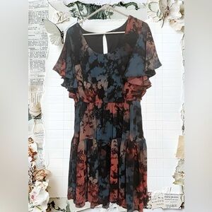 Unusual Torrid flounce mini dress gorgeous colors 1X